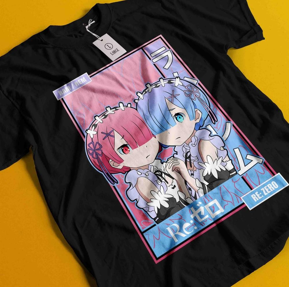 

Re Zero Shirt Emilia Tshirt Ram T-Shirt Subaru Anime Waifu Japanese Manga Gift S