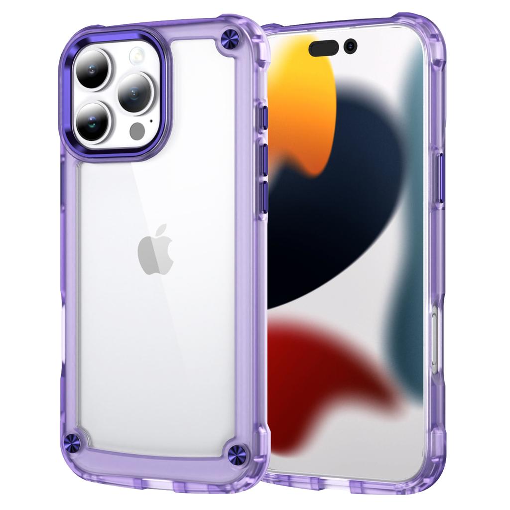 For iPhone 16 Pro Max Case Anti-Drop TPU Frame Clear PC Back Cover