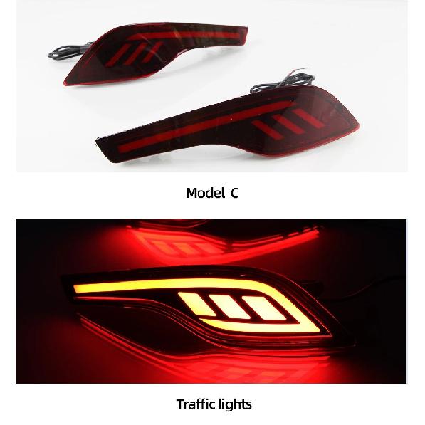 CSCSNL 2Pcs Red Lens LED Rear Bumper Reflector Lamp For Honda CRV CR-V 2017 2018 2019 Tail Brake Light Fog Lamp