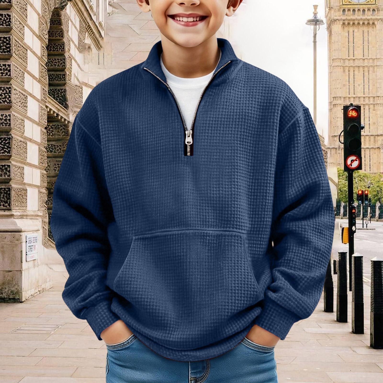 

Kids Sweatshirt Boys Long Sleeve Shirts Soild Casual Pullover Shirt Outdoor Fall Clothes For Teen Boy 130