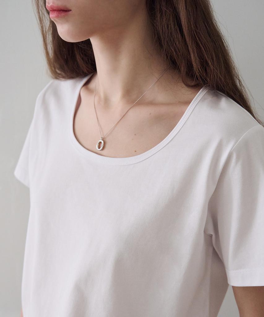 Deuloupisumeon Supima Silket U-Neck Short Sleeve T-Shirt [White]