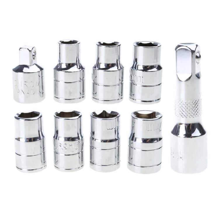 Electric Ratchet Cordless Ratchet Wrench 3/8" 400RPM Variable Speed 3/8" 1/4" Adapter 7 Socket Extension Rod