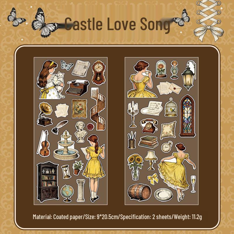 

Yuxian Misty Fairytale European Retro Stickers for DIY Cards, Journals, and Collage Decoration