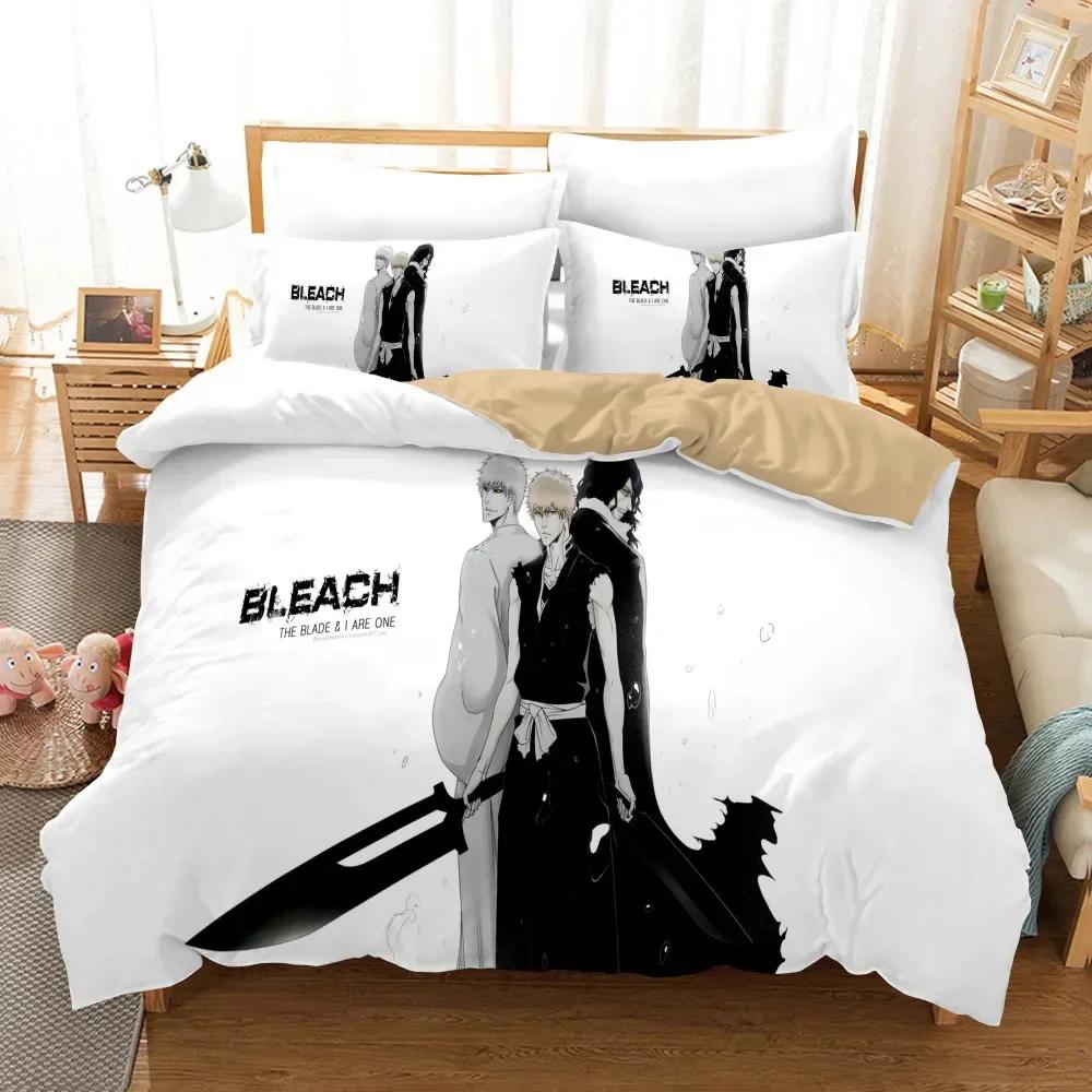 Anime Bleach Toushirou Ichigo Comfortable Duvet Quilt Cover Pillowcase Bedding Set Children Bedroom Decoration Home Textile