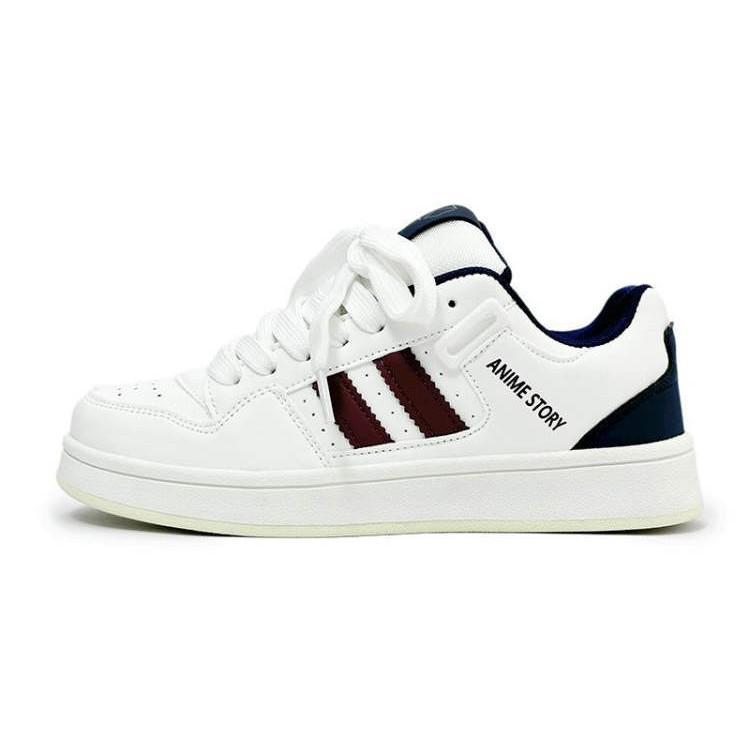 Guochao Ins Niche High-value Thick Shoe Tongue Bread Shoes Trendy Men and Women Handsome Super Soft Skateboard Shoes Low-top White Shoes