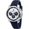Successo Silver Blue Silicone Gents Quartz Chronograph with Date R8871621042