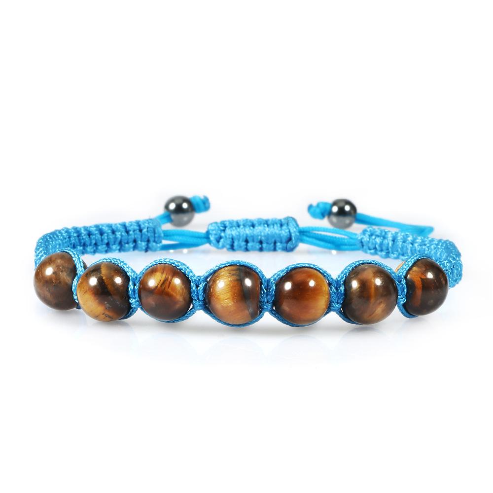 Men's Polka Dot & Tiger Eye Beaded Adjustable Bracelet