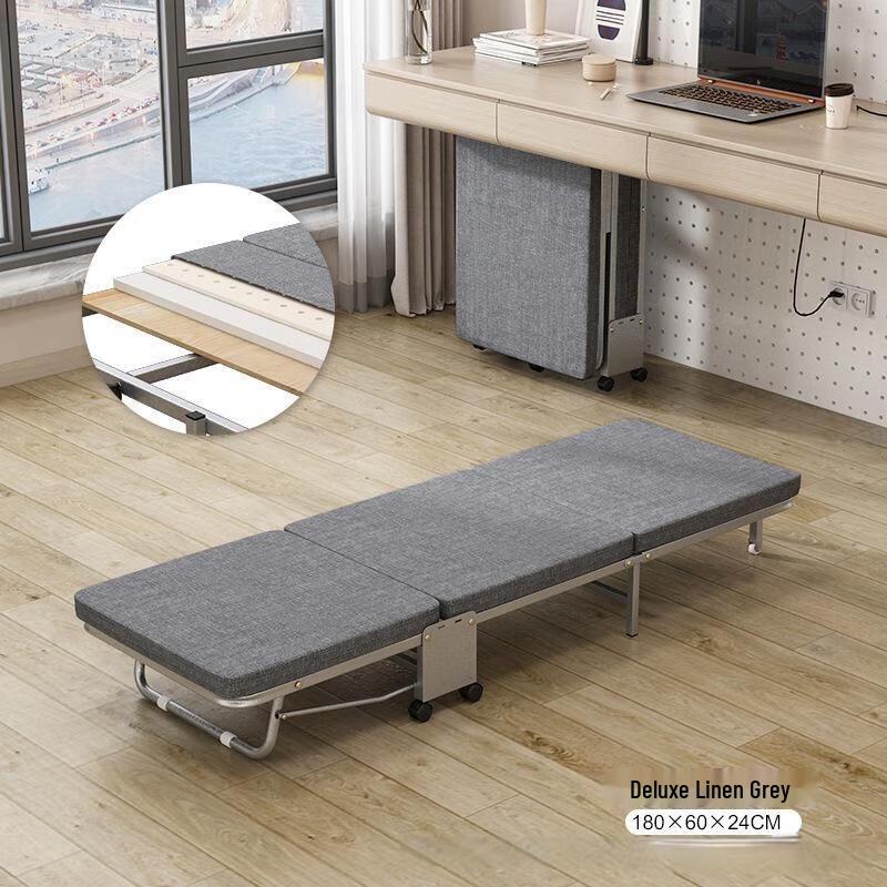 JINGRUIXIANG Tri-Fold Office Folding Bed with Latex Mattress
