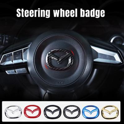For ABS Car Steering Wheel Center Sticker for Mazda Atenza CX-4 CX-5 Axela Car Interior Stickers Decoration Accessories Hpxdw88