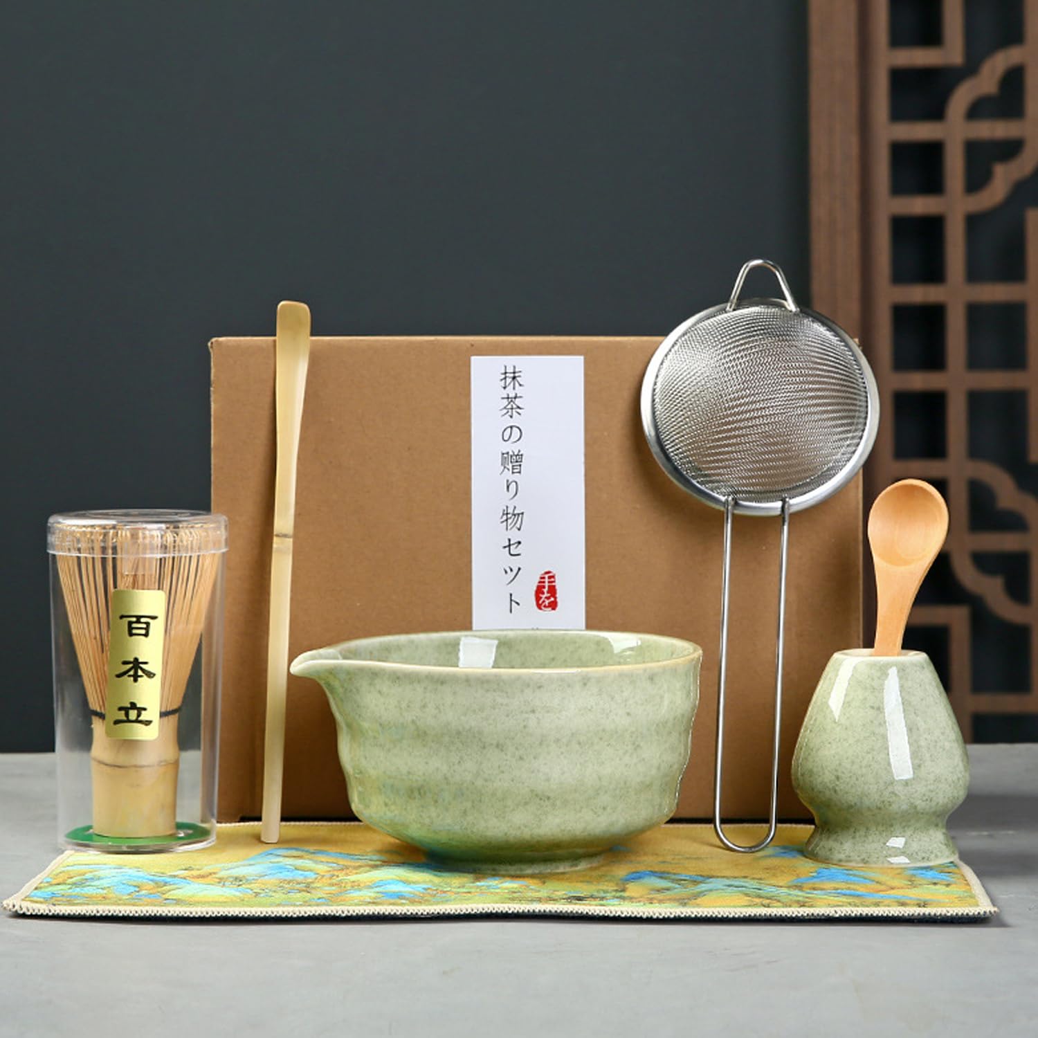 

Набор SpyFlyLie Matcha для чайной церемонии Включает Чаксан Чашаку Часа Матча и Матча Идеальный подарок на День уважения к пожилым людям Новый или 7-предметный