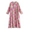 Long Sleeve Plus Size Cotton Vintage Floral New In Dresses for Women Casual Loose Spring Autumn Dress