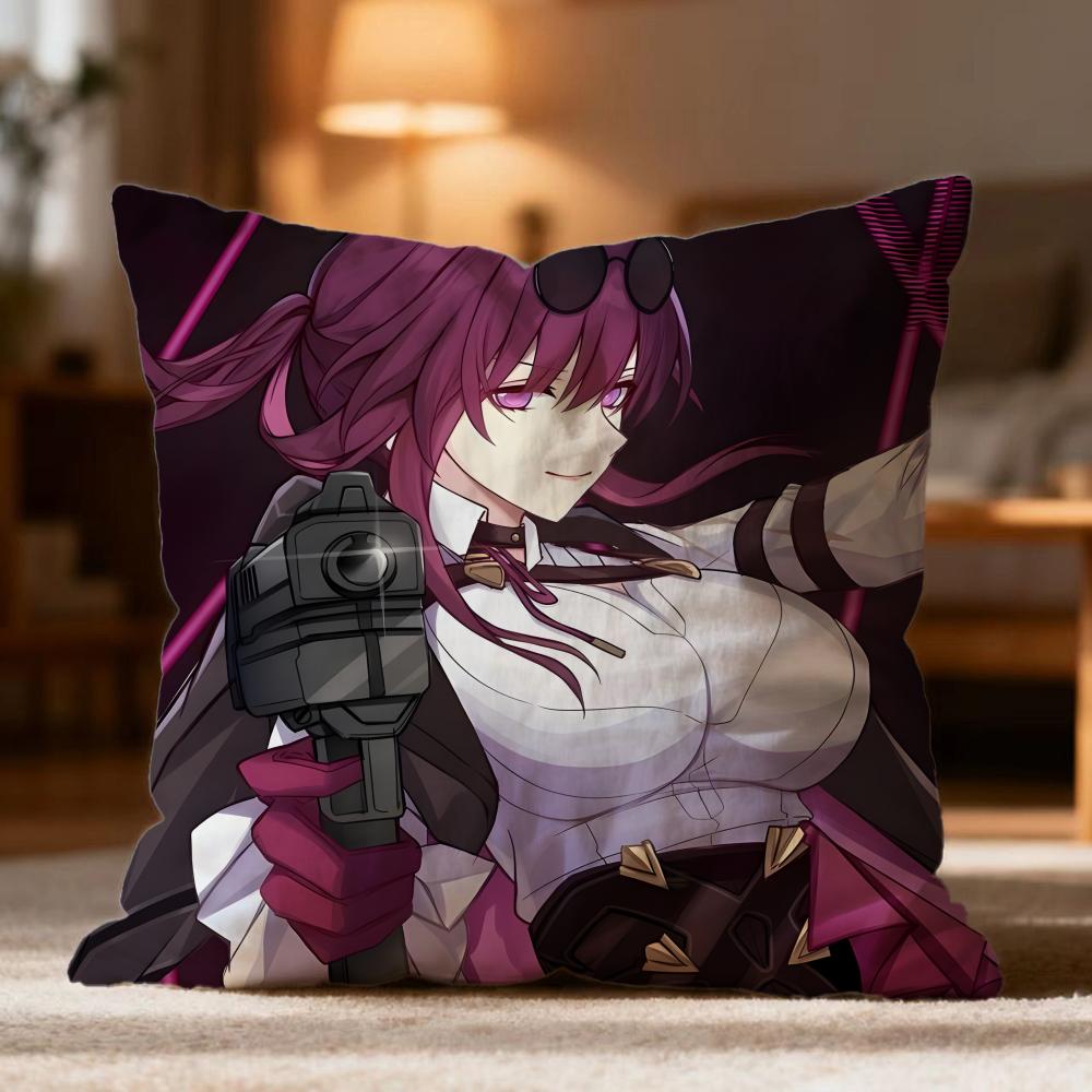Hot HHonkai Star Raew Cushion Cover Soft Washable Pillow Case Multi-Scene for Couch Bed Travel Office Use