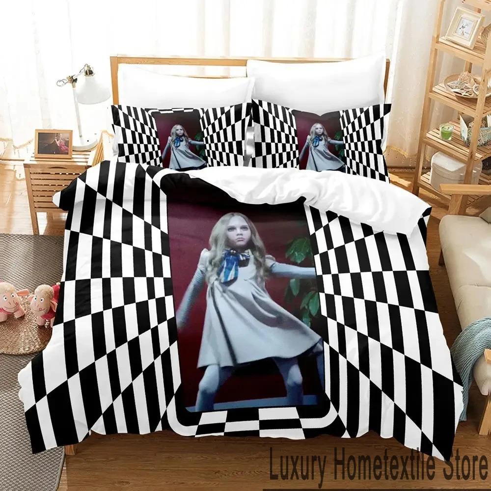 3D Tisk M3GAN Film Ložní souprava Chlapci Dívky Twin Queen King Size Povlak na přikrývku Povlak na polštář Postel chlapci Dospělí Domácí textil