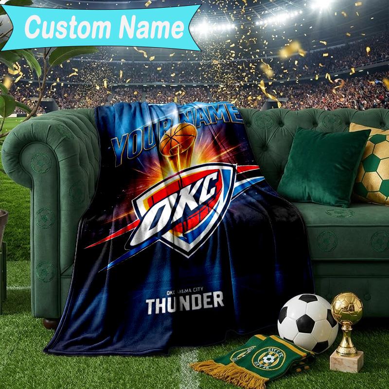 Custom Name Blanket Oklahoma Sports Team Blanket Bedding Blanket for Travel, Camping, Living Rooms, Offices, Sofas, Fan Christmas Gift