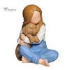 Handcrafted Resin Statues Faceless Girl Hugging Puppy Figurine, Miniature Statue, Cute Desktop Sculpture Ornament Affectionate Home Decor Pieces