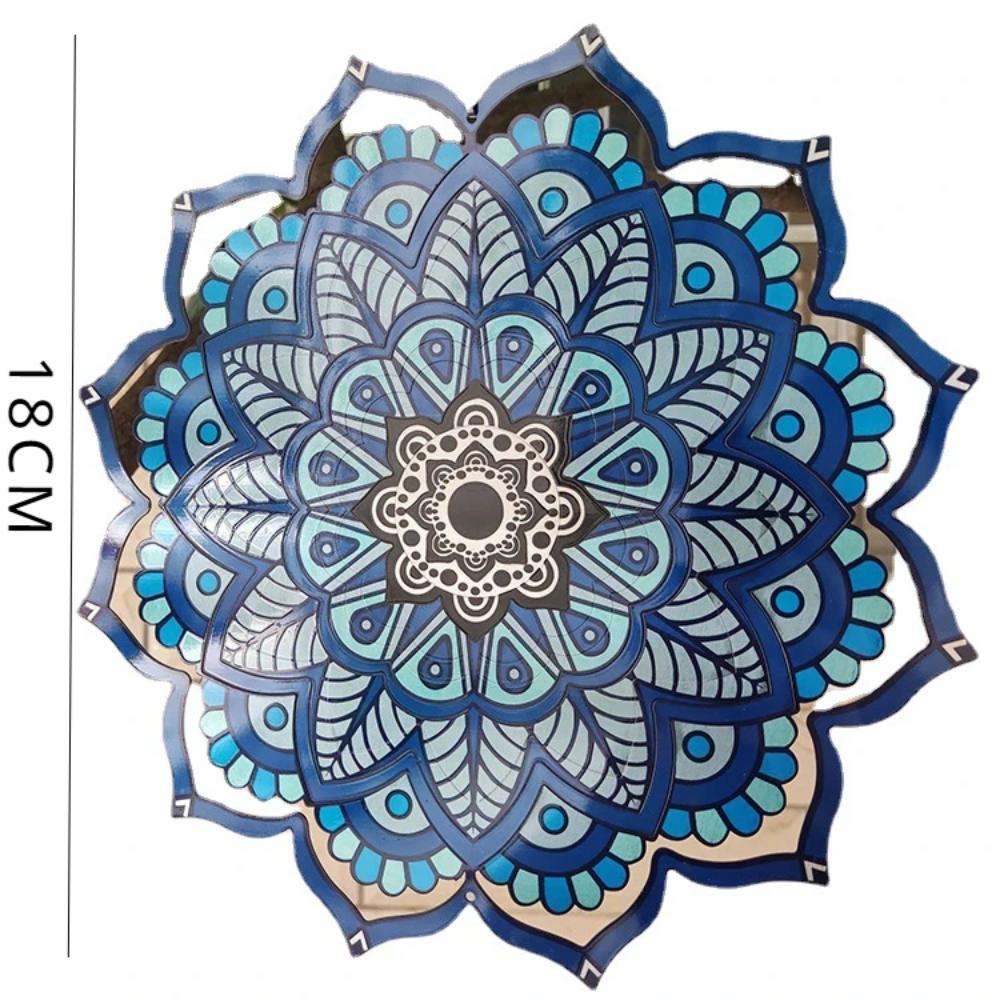 1pc Creative Rotating Mandala Wind Chime - Colorful Metal Craft for Courtyard, Garden, Patio & Lawn