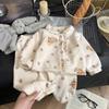 Kids Fleece Pajama Set Boys Girls Winter Cardigan Sherpa Pjs Warm Thick Sleepwear