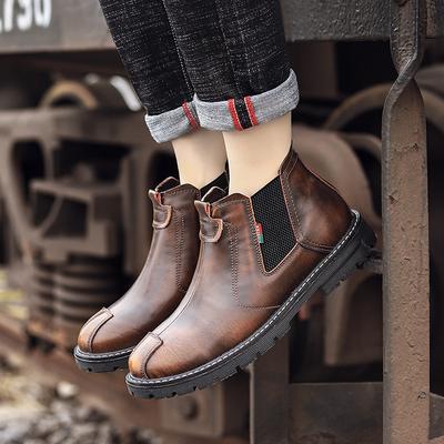 Pantofi Bărbătești la Modă Ghete Chelsea pentru Bărbați Brand Retro Pantofi Oxford Confortabili Ghete la Modă pentru Bărbați Bandă Elastică Pantofi Slip-on pentru Bărbați Mocasini