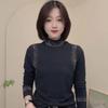 Hot diamonds autumn and winter new semi-turtleneck German velvet temperament long-sleeved T-shirt solid color versatile design fashion base