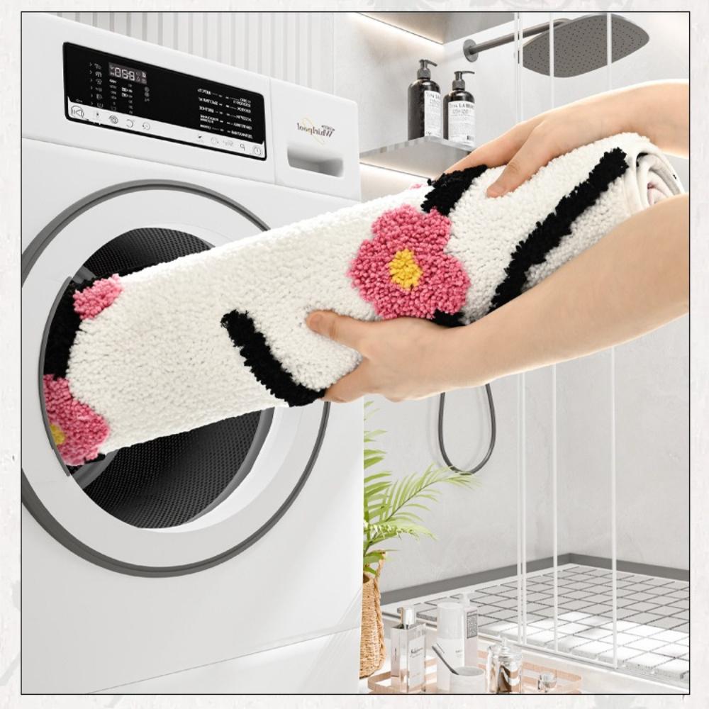 Sponge Bathroom Cashmere Thickening Mat Bath Non-slip Carpets In Wash Basin Bathtub  Floor Rug Shower Room Doormat Memory Foam 3D Pad