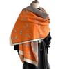 Autumn and Winter Warm Orange Horse Imitation Cashmere Long Scarf with Large Shawl Women's Scarf Air-conditioned Room Versatile Cape