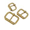 Handmade Pure Brass Square Roller Buckle for Leather Belts - Cross Pin Design