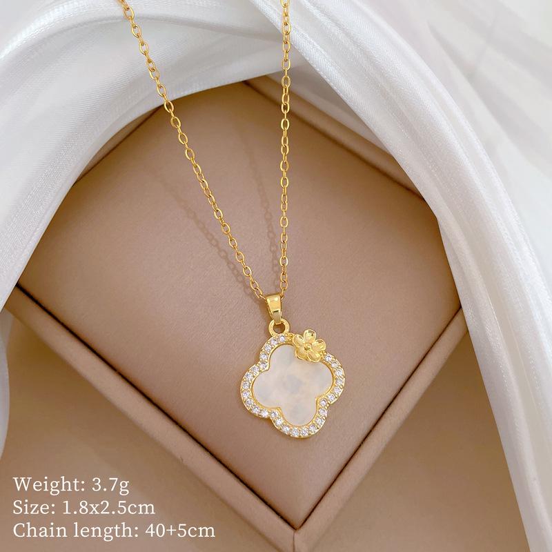 Mickey Head Heavy Industry Necklace Women'S Copper Micro-Inlaid Real Gold Electroplating Delicate Clavicle Chain Neck Chain