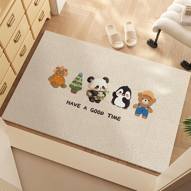 New Cartoon Silk Ring Door Floor Mat Household Door Carpet Porch Non-Slip Can Be Cut Wear-Resistant Foot Mat