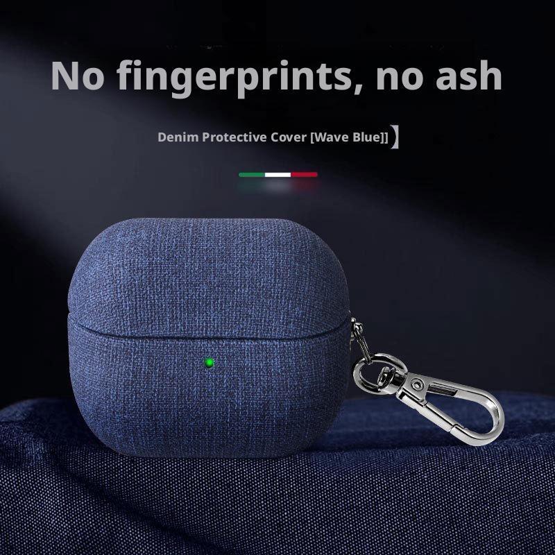 Solid Color Coarse Cloth Pattern Fabric Hard Case For Samsung Galaxy Buds3 Pro&Buds 3 Bluetooth Earphone Protective Shell Cover