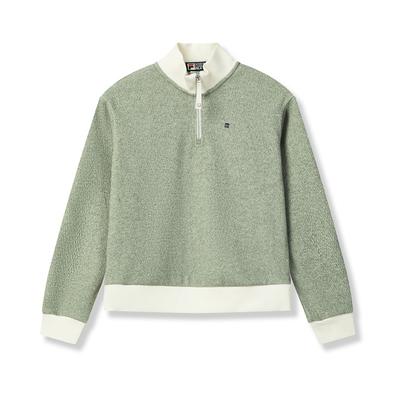 White Minimalist Fashion Casual Comfortable Loose Pullover Sweatshirt Women Sweatshirt Green F11W543207FLG