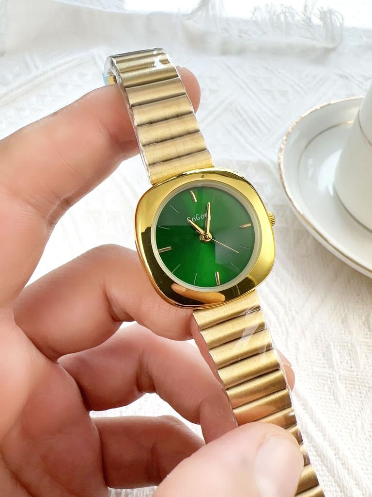 Ceas de mână casual cu cuarț pentru femei Ceas simplu auriu Brățară ajustabilă din oțel inoxidabil Ceas de mână Doamne Ceas de lux Cadouri