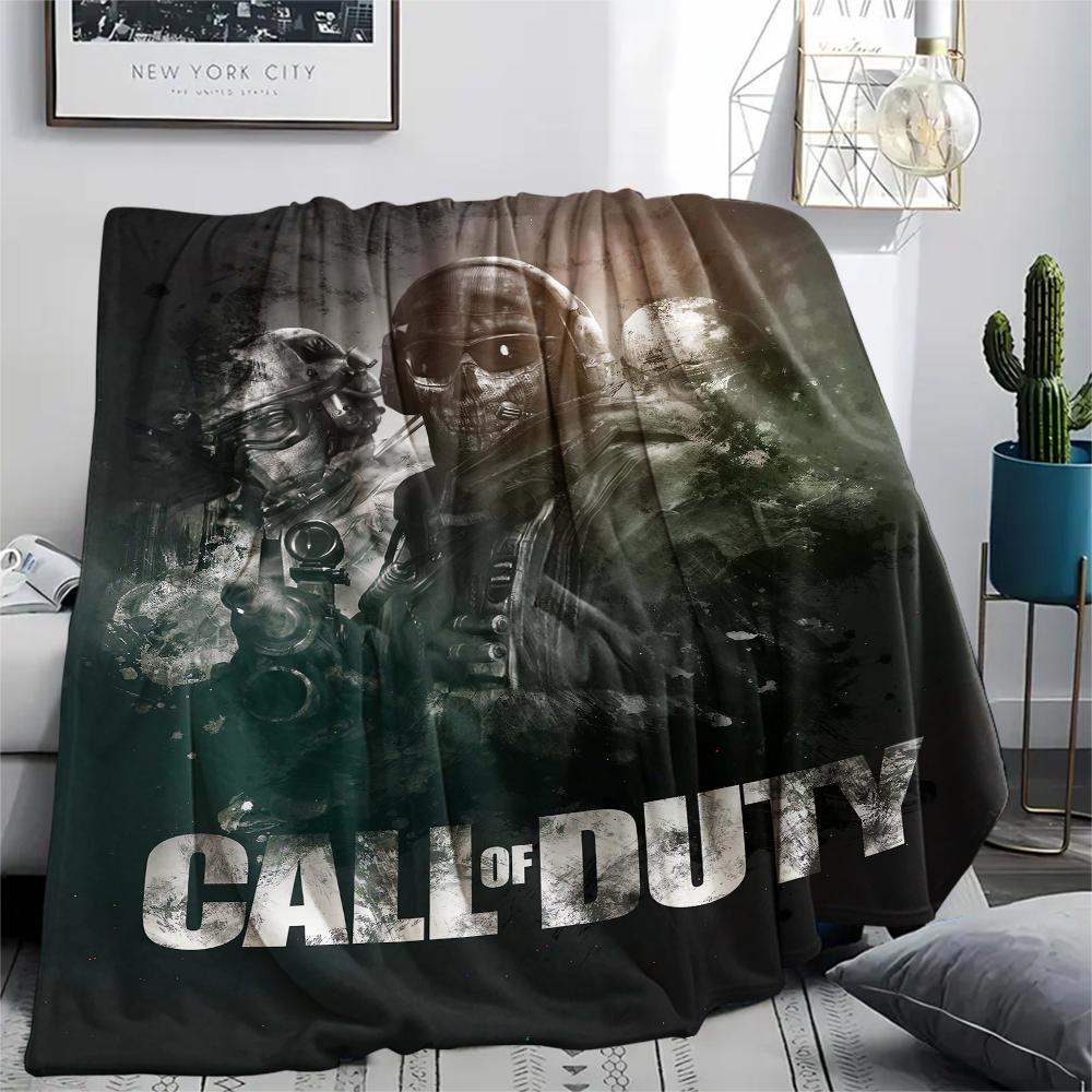 1Pc Call Duty Print Flannel Blanket, High Quality Comfortable for All Seasons, Home Decor, Warmth and Comfort, Perfect for Christmas Gifts