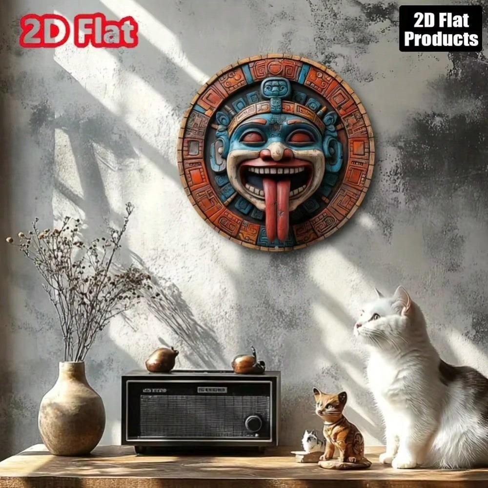 Tiki Mask Metal Wall Art Plaque Decor For Bar Cafe Home Office Halloween