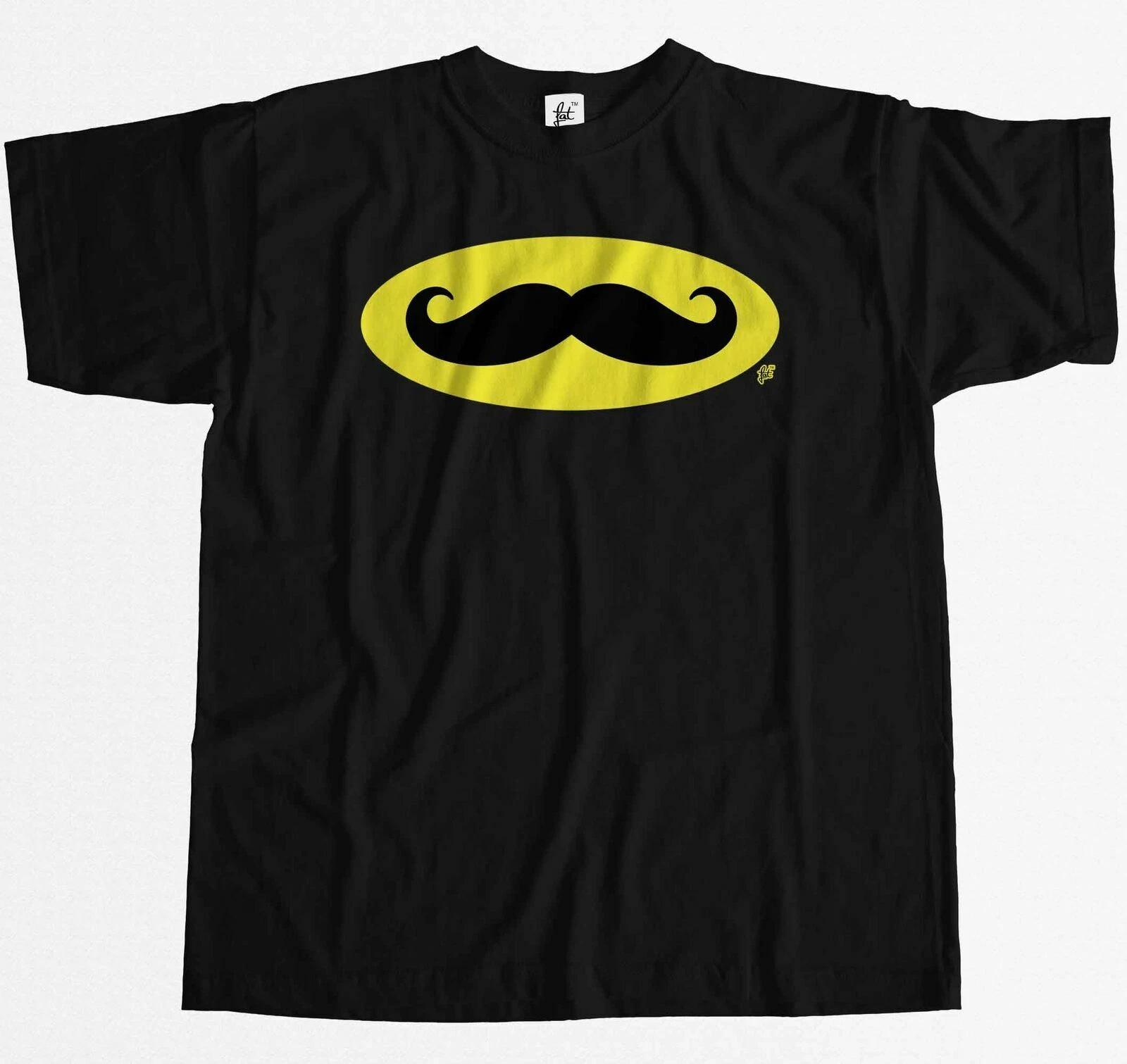 Bat Moustache Funny Geek Nerd Cool Movember Mens T-Shirt XL