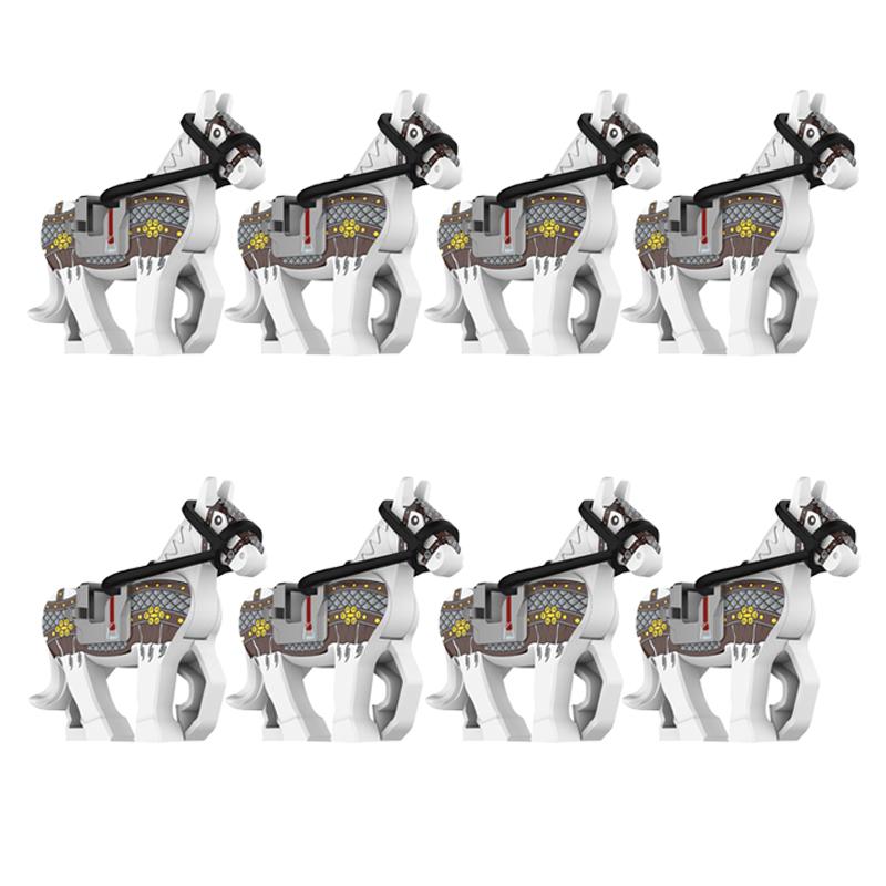 MOC Medieval Military Building Blocks Cavalry Regiment Knight Horse Animal Accessories Set Mini Bricks Buy Goods Boy Toy Gift