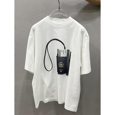 New BL Passport Card Short Sleeve T-shirt 2024 Early Spring Ticket Print Loose Half Sleeve Men and Women's Fashion