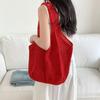 Red Romantic Knitted Shoulder Bag - Retro Mesh Hollow-Out Handbag