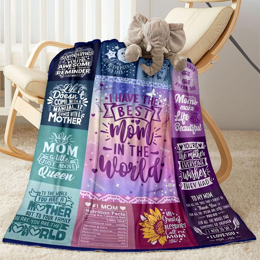 1pc Mom's Love Blanket Soft Cozy Lightweight for Travel Camping Picnics Sofa Office Bed Living Room Perfect Gift for Friends and Family