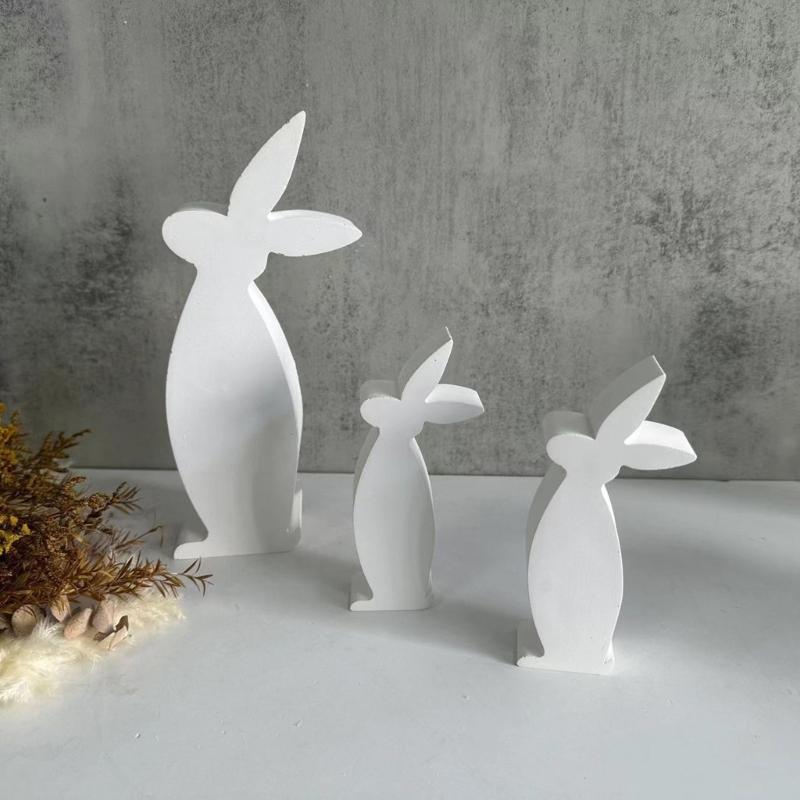 Easter Rabbit Candle Silicone Mold Gypsum Car Mounted Incenses Expanding Gypsum Decoration Mold Aromatherapy Candle Mold