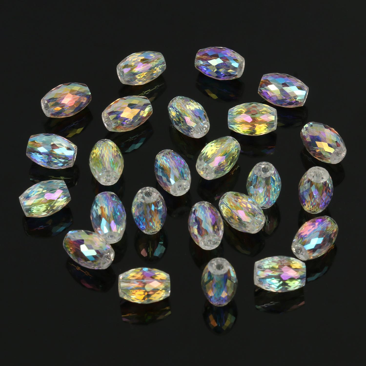 

30 шт. Грановані кришталеві намистини кольору AB Серце Зірка Метелик Круглі квадратні скляні намистини у формі куба Для виготовлення ювелірних виробів Підвіски Аксесуари 30pcs 11x8mm cylinder