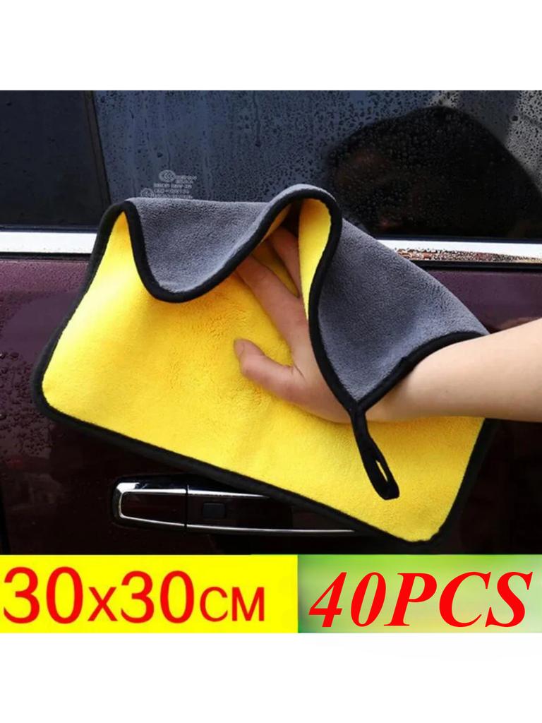 30x30/40/60CM Car Wash Microfiber Towel Car Cleaning Drying Cloth Hemming Car Care Cloth Detailing Car Towel Car Wash