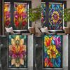 Bunte Buntglasfolie Selbstklebend Mattiert Blickdicht Fensterfolie Toilette Hotel Club Kunstdekoration Sichtschutz-Fensterfolien
