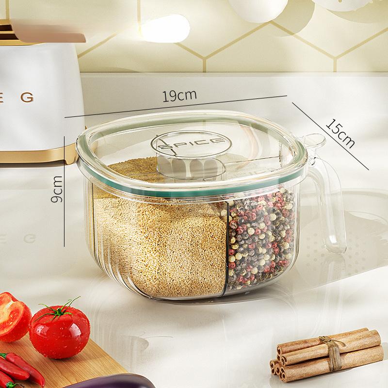 Square Seasoning Box Plastic Lid Seasoning Bottle Different-style Seasoning JarSealed Moisture-proof Condiment Box