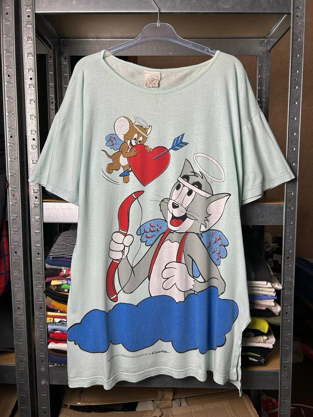 Vintage 1987 Tom and Jerry Eureka Cartoon Movie T-shirt Size XL-XXL 4XL