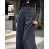 Demana Damen Wollmischung Fischgrät Cropped Weitbein Hose