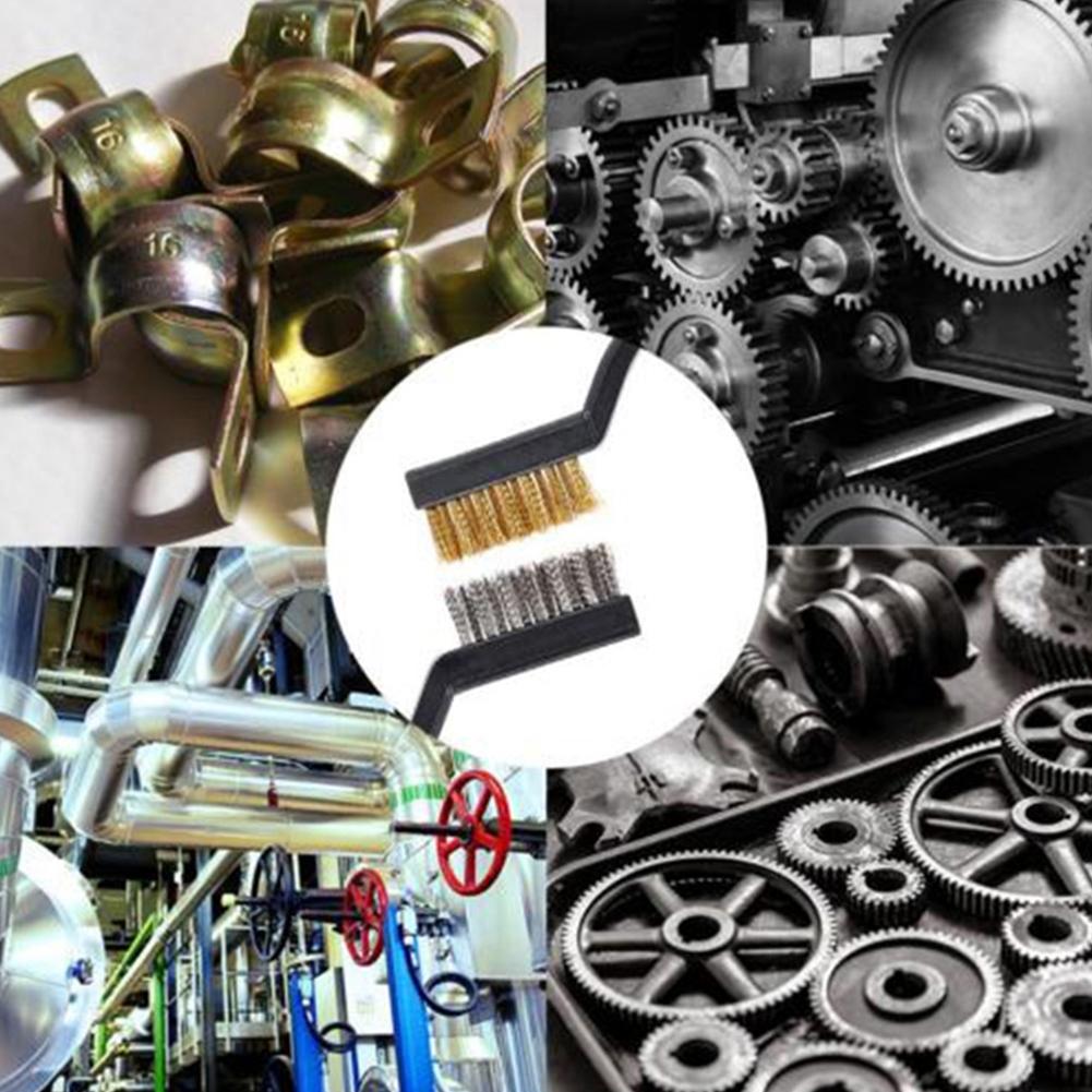 Wire Brush Cleaning Hand Tools Mini Plastic Handle