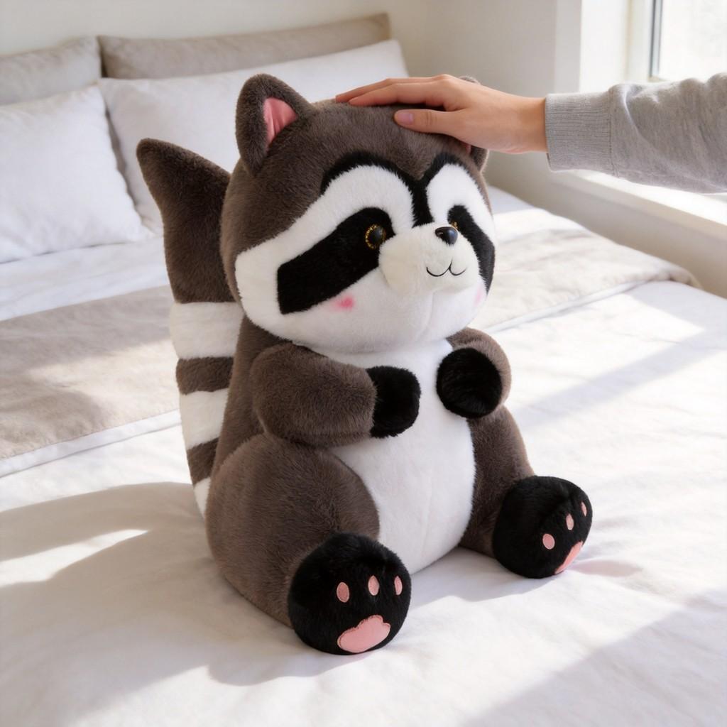 Raccoon Plush Toy Soft Cute Animal Doll For Kid Gift And Birthday Present