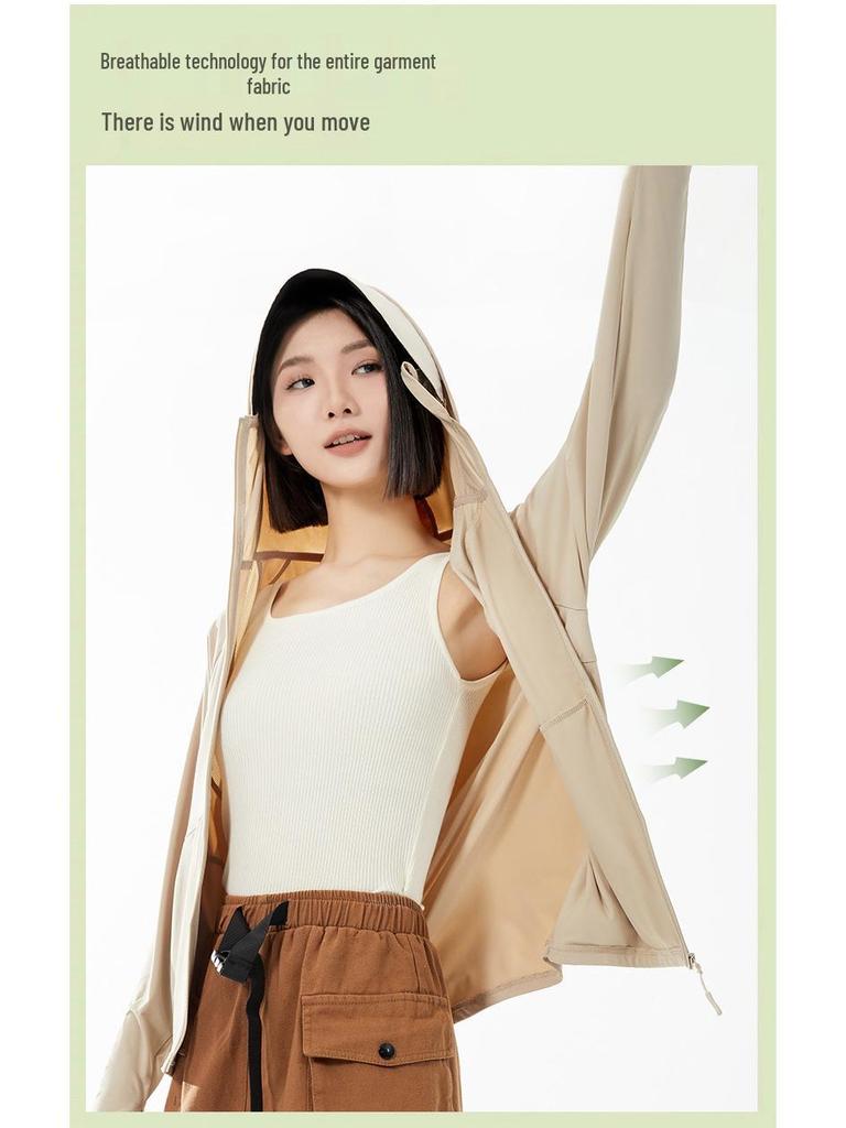 Damska kurtka letnia z czarnym rondem UPF50+ chroniąca przed słońcem