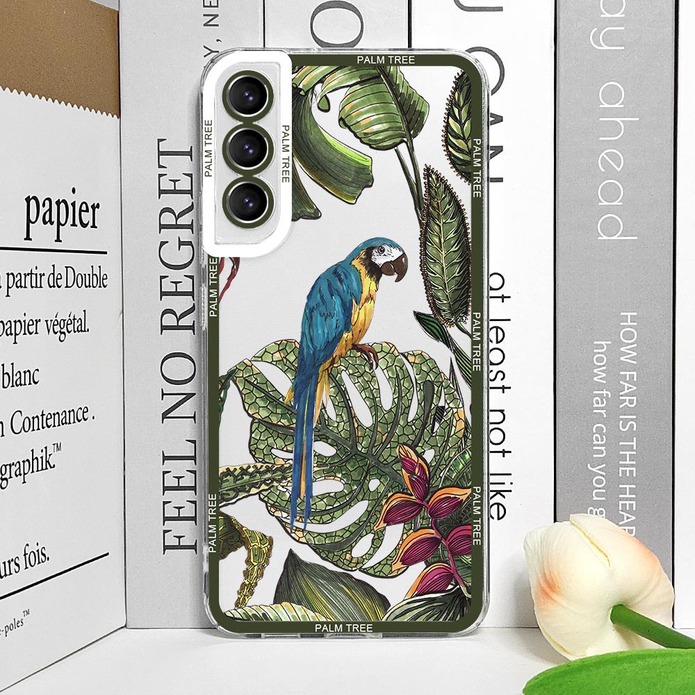 

Monstera Leaves Palm Tree Flowers Bird Phone Case for Samsung Galaxy A14 A22 A16 A55 A54 A36 A53 A13 A15 A25 A52 A51 Soft Cover Galaxy A14 4G