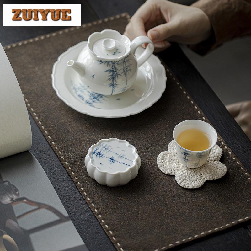 Porta Coperchio in Bambù Dipinto a Mano Teiera in Ceramica Fiorita Boutique Porta Coperchio Cornice Coperchio Fatta a Mano Scaffale Coperchio Teiera Zisha Regali per Set da Tè